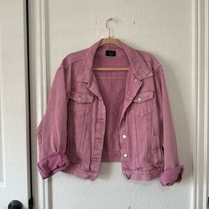 Worn one time, Vici, pink, jean jacket